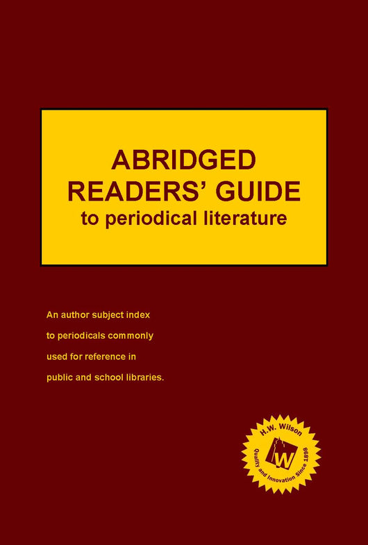 Abridged Readers' Guide to Periodical Literature (2025 Subscription)